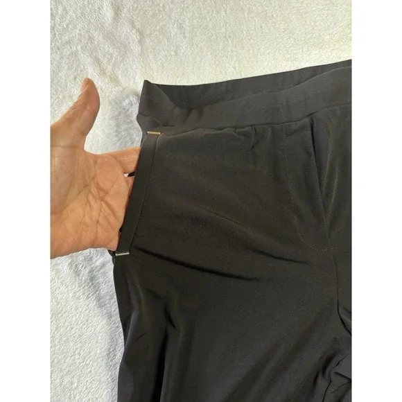 Susan Graver Women's Knit Wide Leg Black Pants A372467 Size M NWOT Stretch Waist - Picture 5 of 11